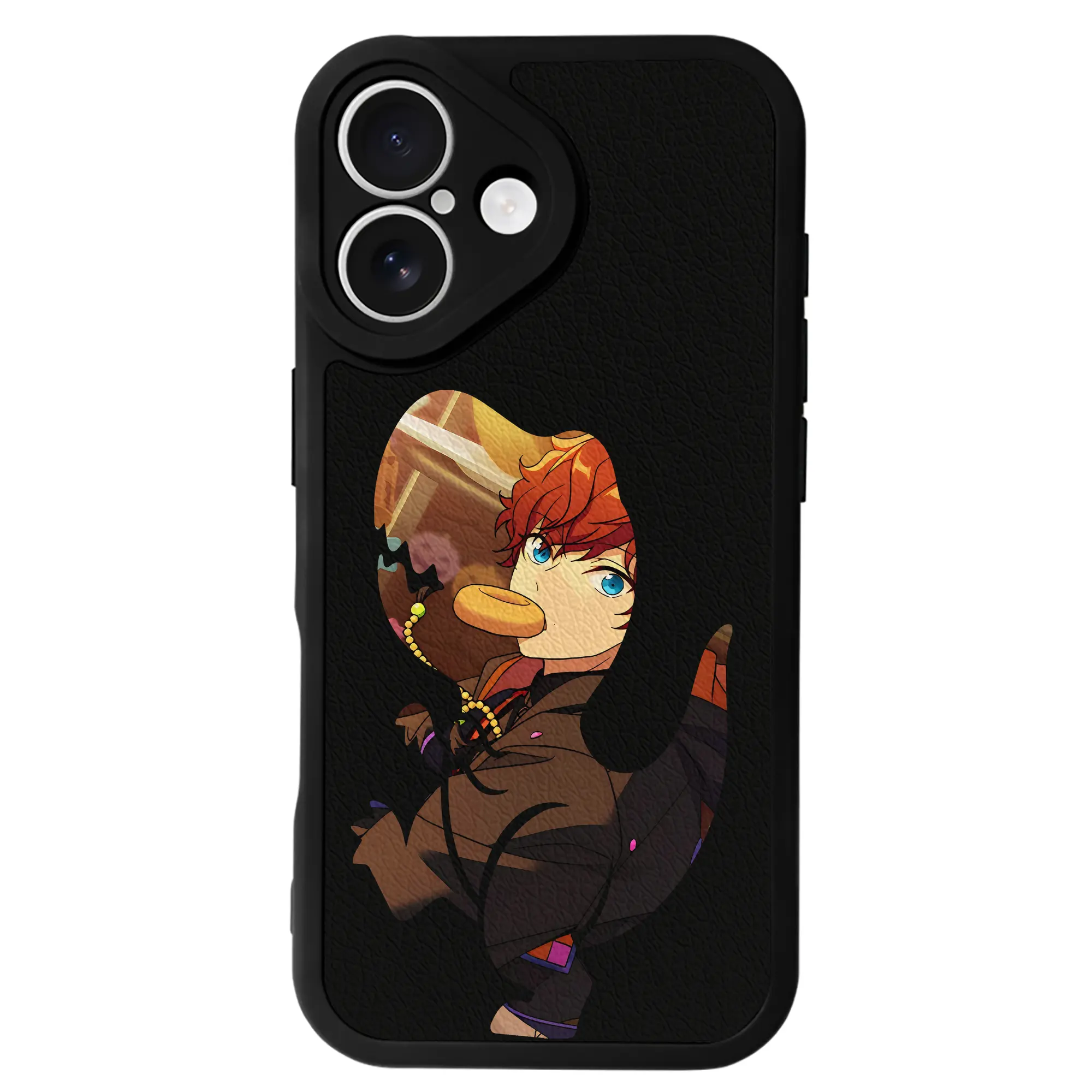 あんさん ぶる グッズ ALKALOID 天城一彩 - IPhone 16シリーズ対応 ・ シリコンスマホケース ・ レザー調 ・ 高精度フィット ・ 耐衝撃 ・ ワイヤレス充電対応 ・ 精密カット